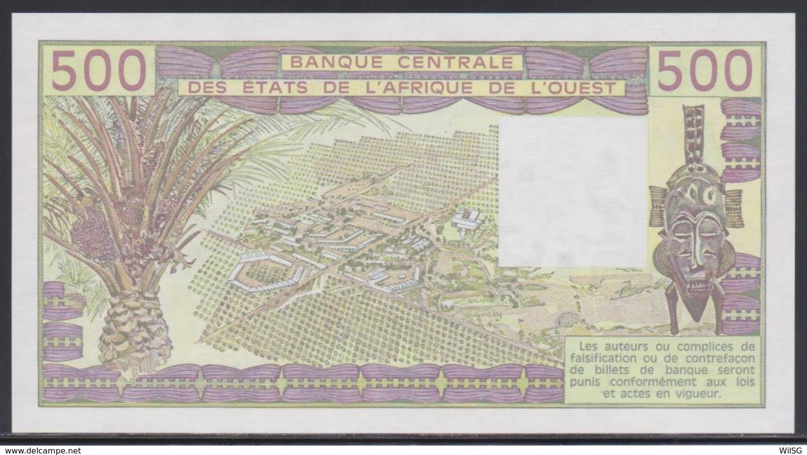 West Africa 500 Francs 1989 H Niger UNC - West-Afrikaanse Staten