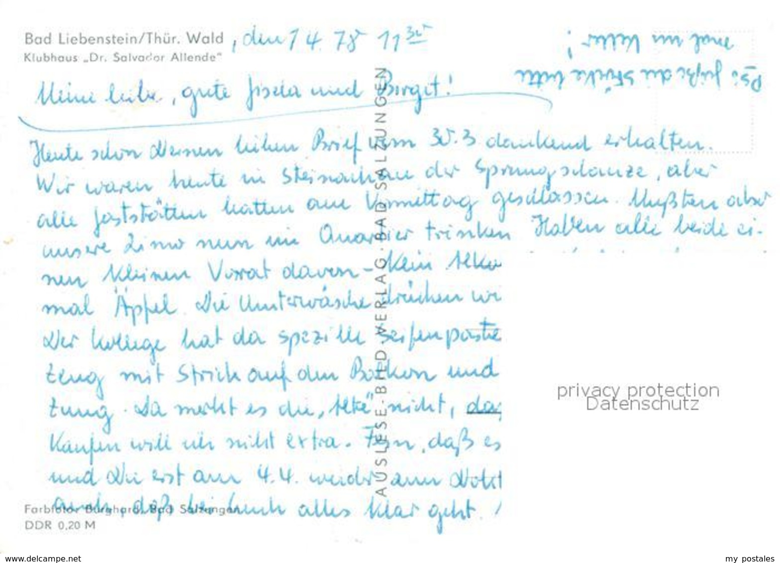 73147585 Bad Liebenstein Klubhaus Dr Salvador Allende Bad Liebenstein - Bad Liebenstein