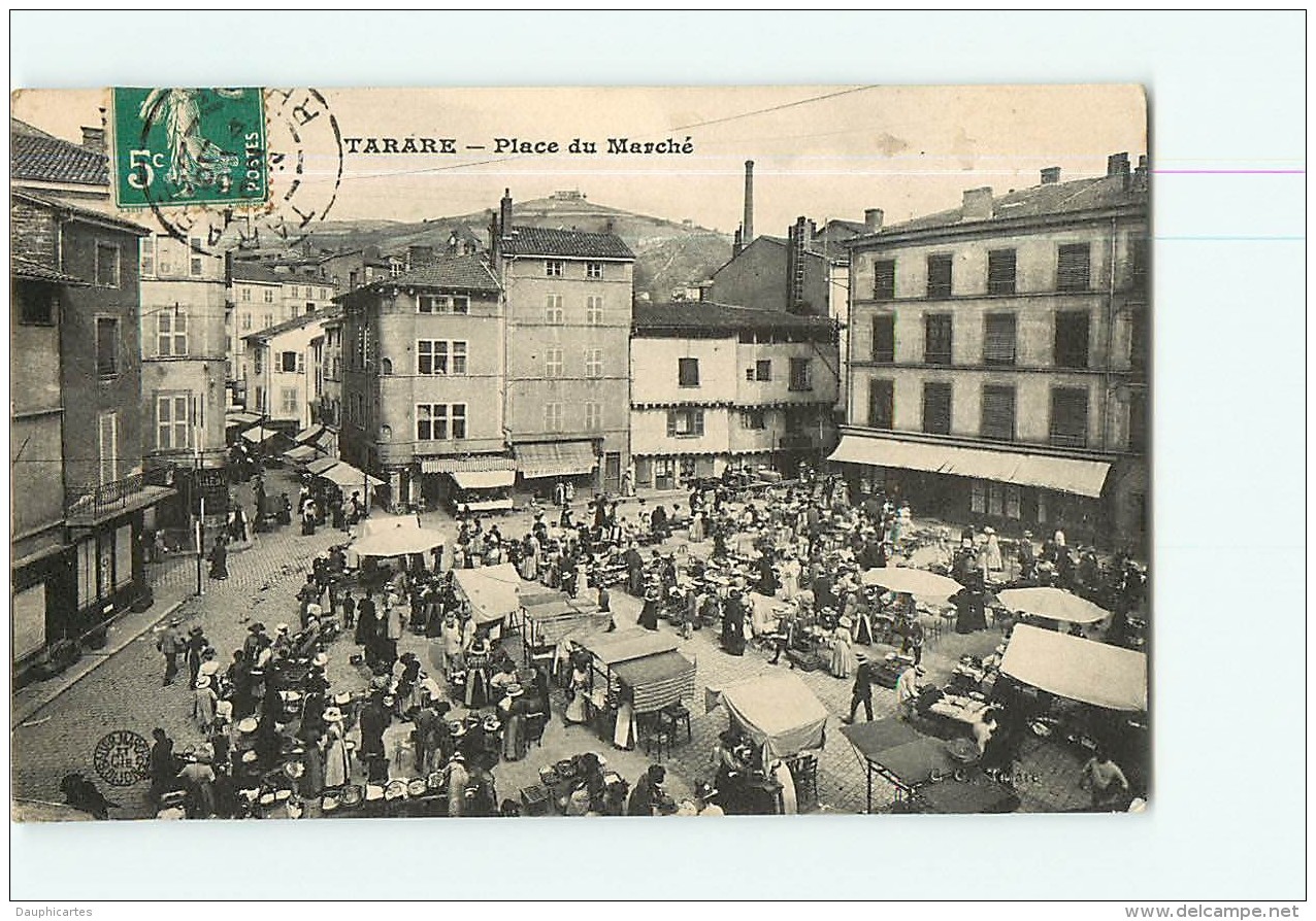 TARARE - Place Du Marché Animée - 2 Scans - Tarare