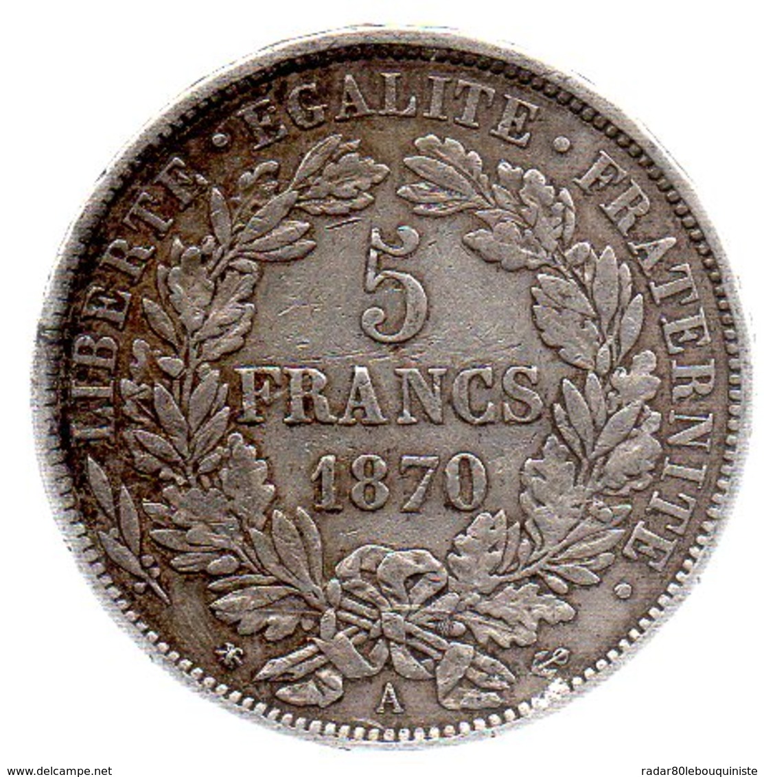 5 FRANCS REPUBLIQUE FRANCAISE 1870 A.---------TB - Altri & Non Classificati