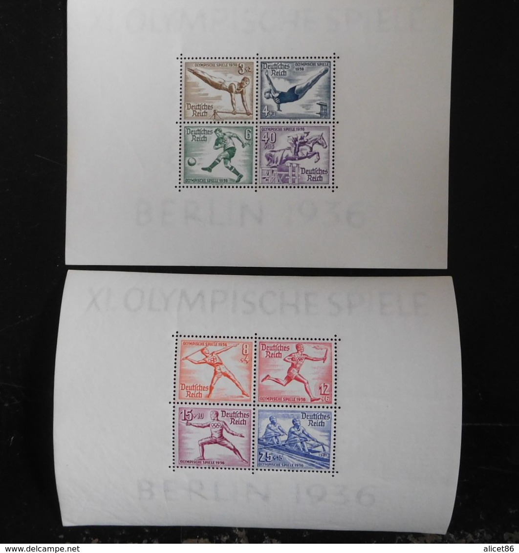 2 Blocs Timbres Neufs Jeux Olympiques Berlin 1936  XI Olympische Spiele - Neufs