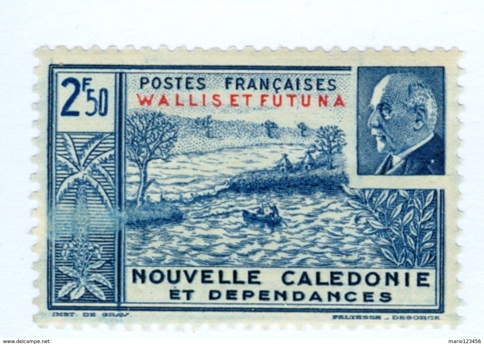 WALLIS E FUTUNA, TERRITORIO FRANCESE, FRENCH TERRITORY,  PETAIN, 1941, NUOVI (MNH**), Mi 101, YT 91 - Unused Stamps