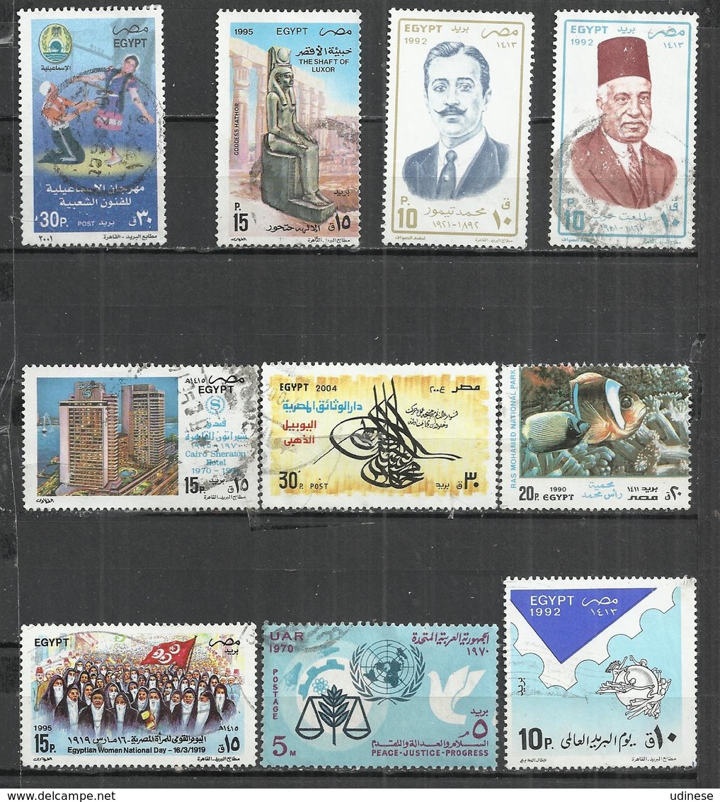 TEN AT A TIME - EGYPT - LOT OF 10 DIFFERENT COMMEMORATIVE 8 - USED OBLITERE GESTEMPELT USADO - Gebraucht