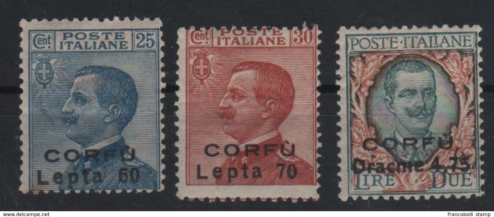 1923 Occupazione Corfù Francobolli D'Italia Sopr. CORFU Serie Cpl MLH Non Emessi - Korfu