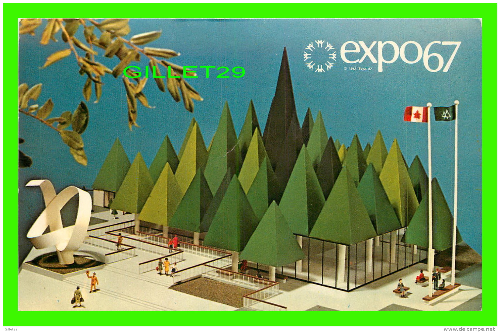 EXPOSITIONS - EXPO67, MONTRÉAL - PAVILLON DE L'ASSOCIATION CANADIENNE DES PATES &amp; PAPIER - No EX112A -  PHOTO INVERS - Tentoonstellingen