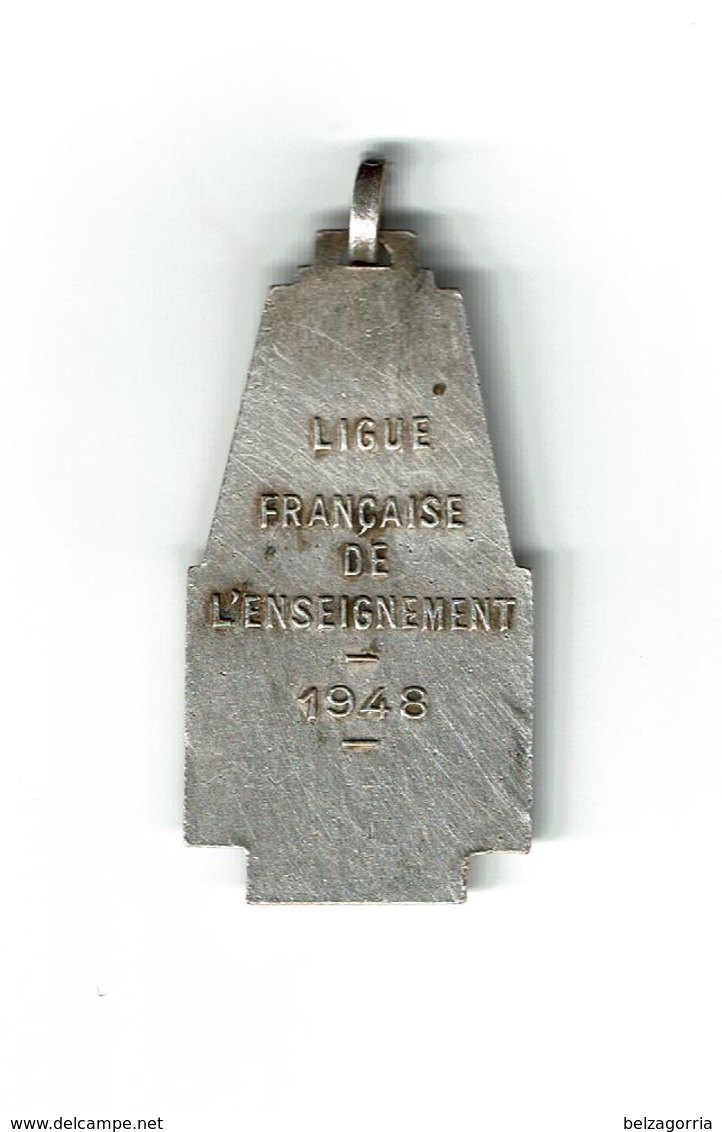 MEDAILLE  U.F.O.L.E.P.  Ligue Française De L' Enseignement 1948 - Pendentif / Sport - Professionals / Firms