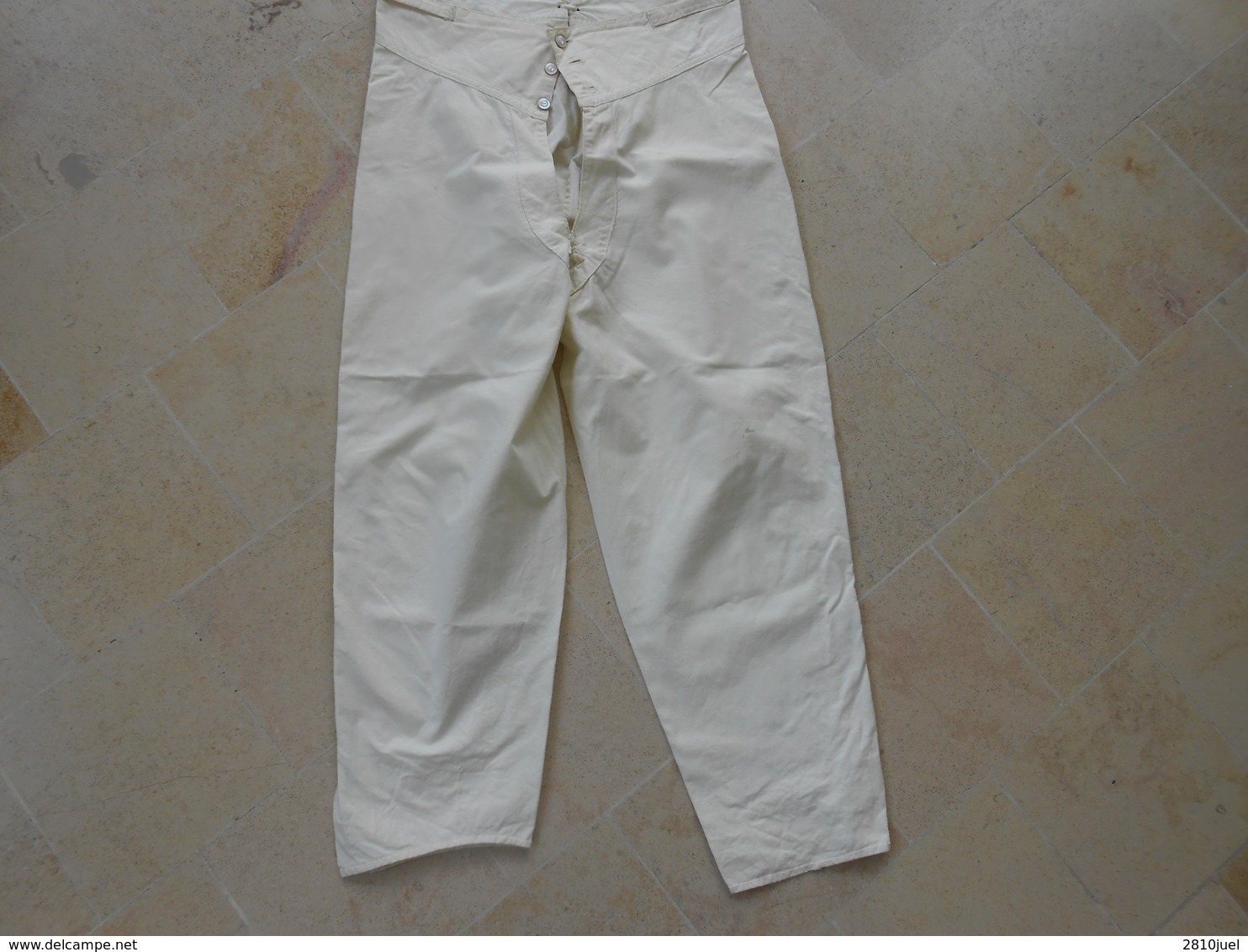 Pantalon Culotte Grand-père -  Coton Blanc - - 1900-1940