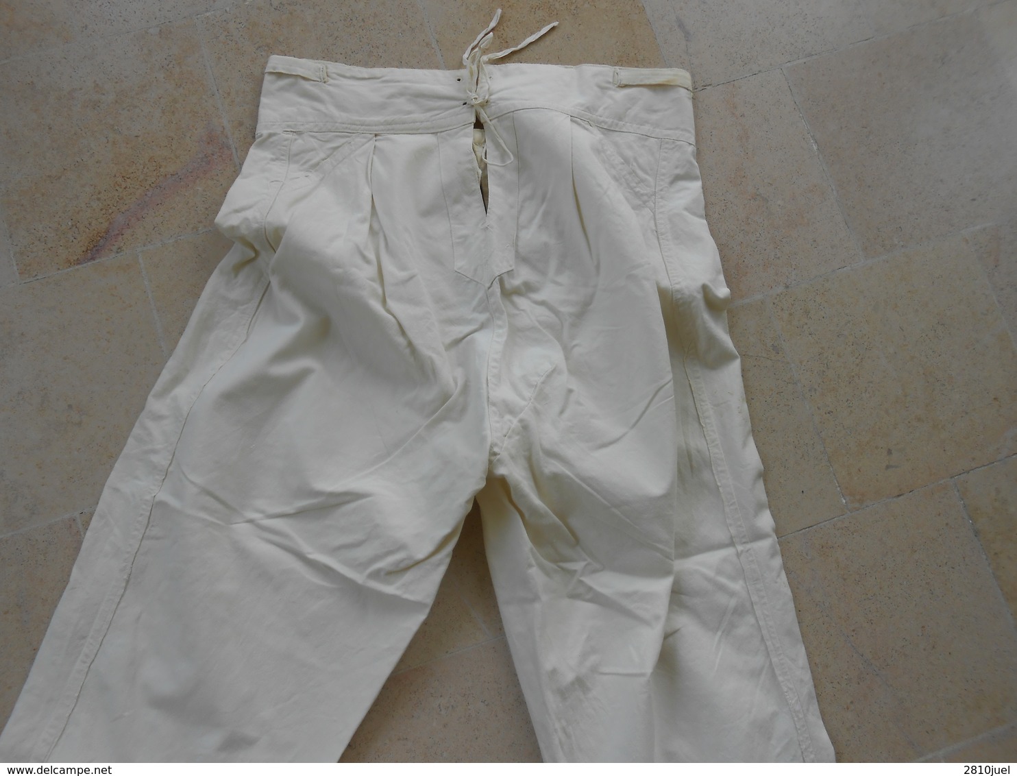 Pantalon culotte grand-père -  coton blanc -