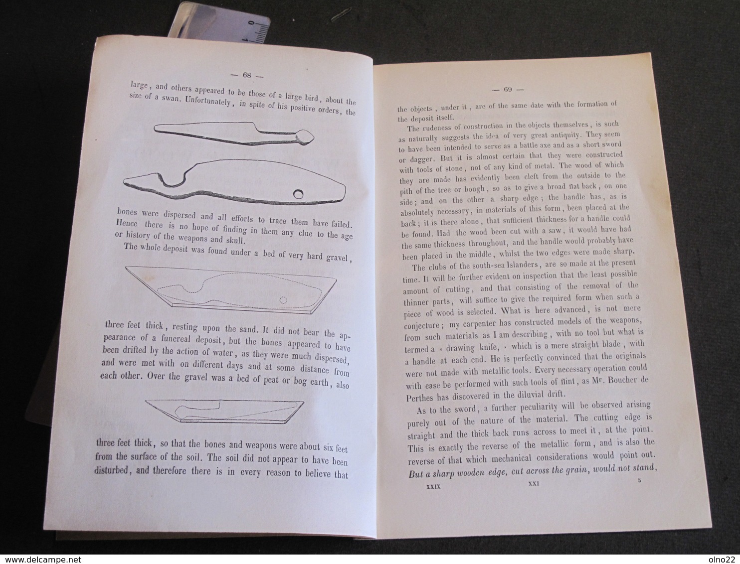 ANCIENT WEAPONS OF WOOD Discovered At Hollingbourn Kent. By C WYKEHAM MARTIN 1865 - Autres & Non Classés