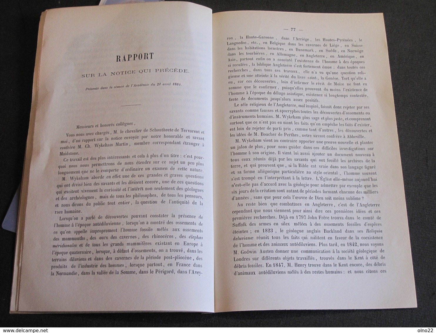 ANCIENT WEAPONS OF WOOD Discovered At Hollingbourn Kent. By C WYKEHAM MARTIN 1865 - Autres & Non Classés