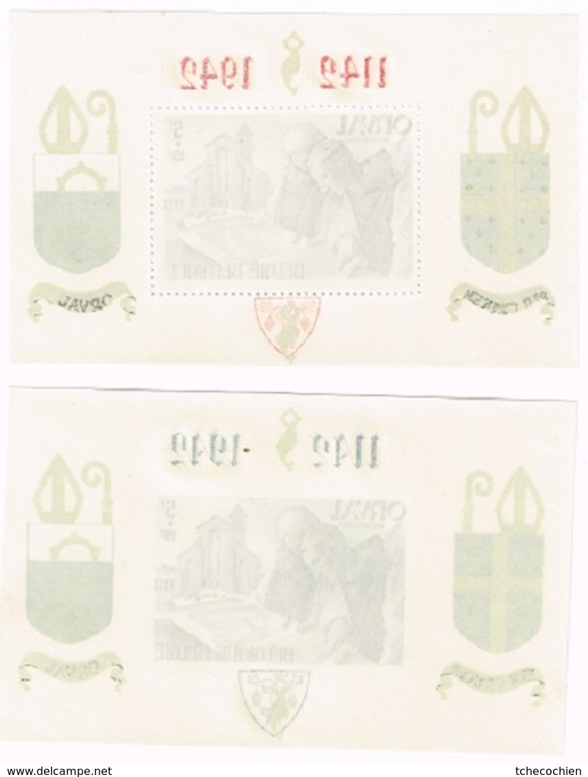 Belgique - 1942 - Blocs Orval - COB N° BL18A** Et BL21A**, Neufs Sans Traces De Charnières - Neufs