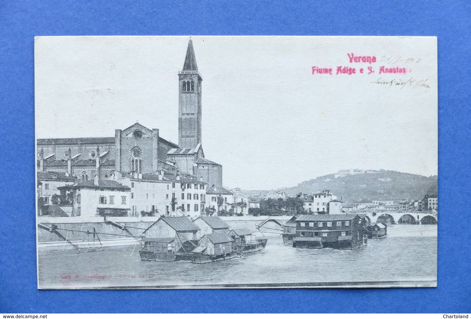 Cartolina Verona - Fiume Adige E S. Anastasia - 1903 - Verona