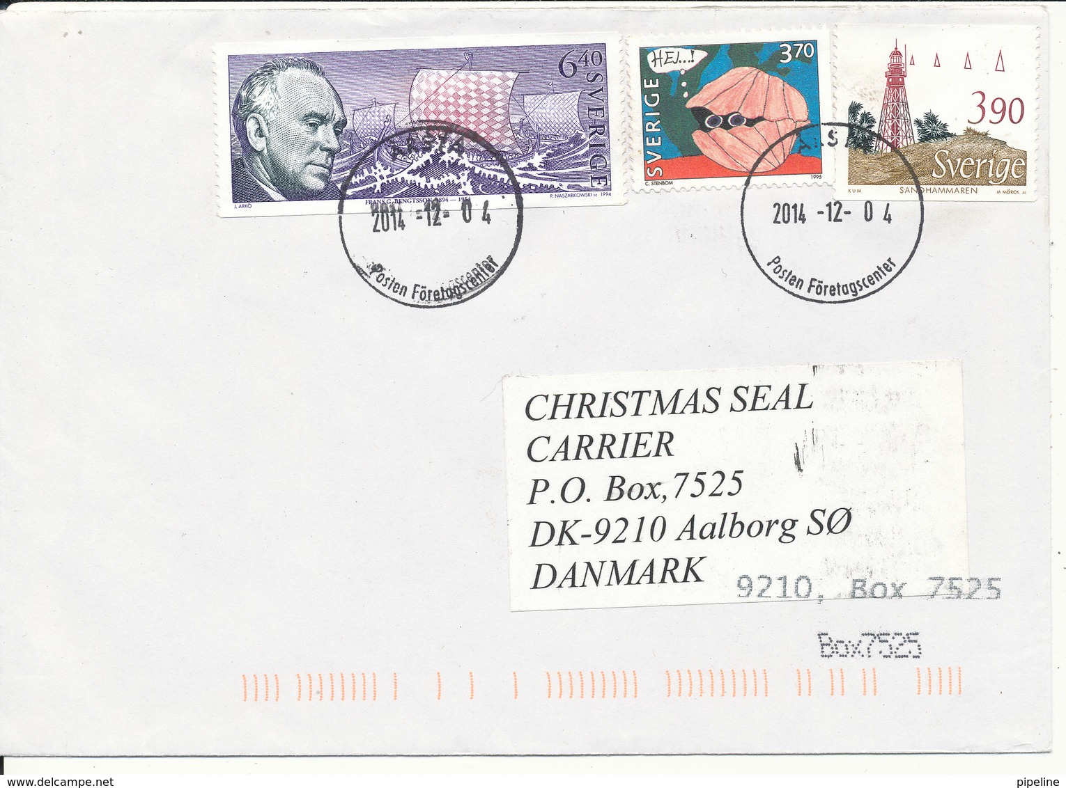 Sweden Cover Sent To Denmark 4-12-2014 Topic Stamps - Cartas & Documentos