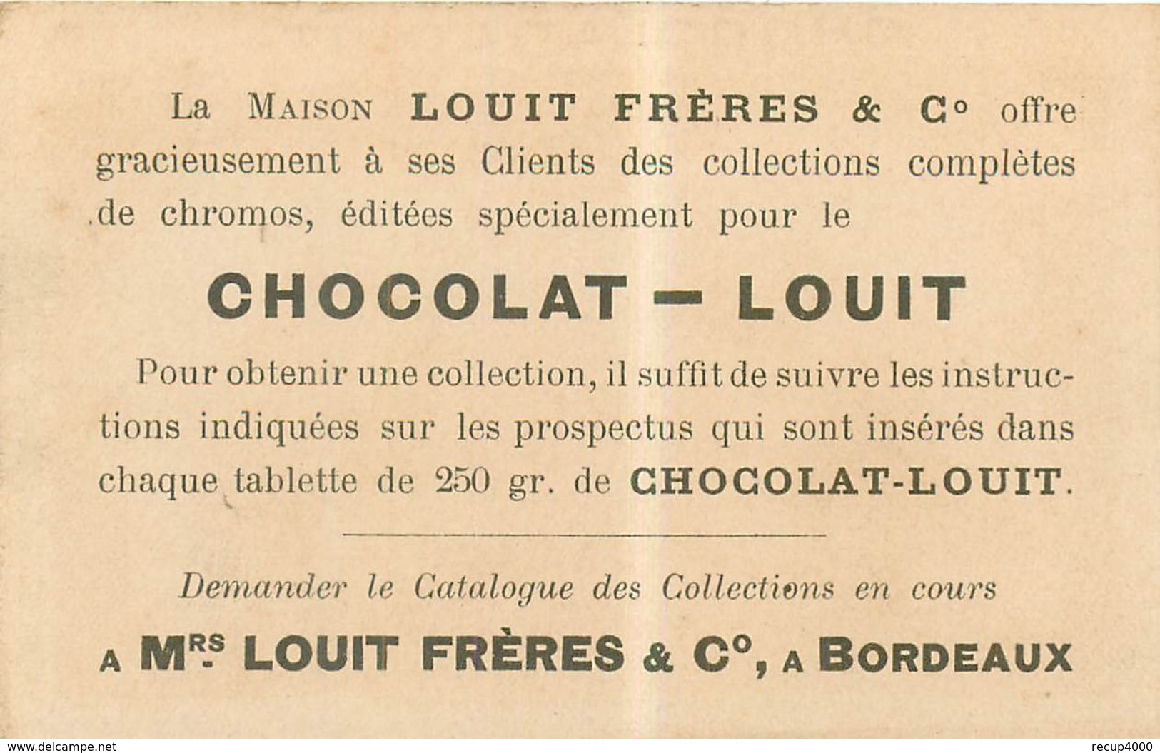 CHROMOS  Chromo Chocolat LOUIT  Jouets Anciens  Le Cheval Jupon 2scans - Louit