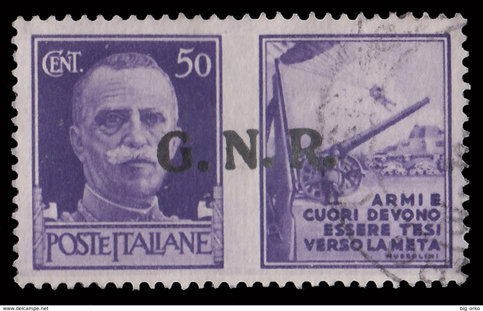 Italia: R.S.I. - PROPAGANDA DI GUERRA / G.N.R.: 50 C. Violetto (II - Esercito) - 1944 - Propagande De Guerre