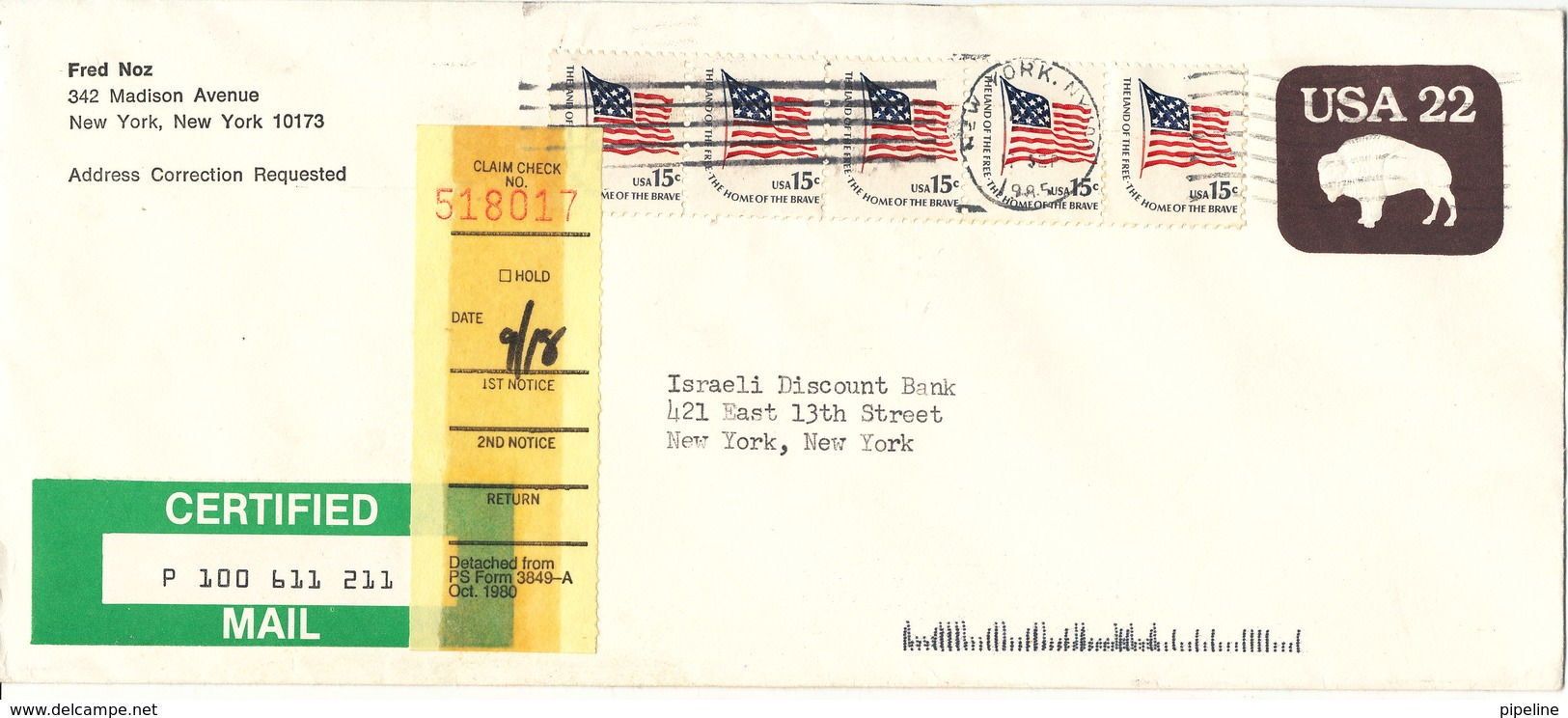 USA Uprated Postal Stationery Cover 17-9-1985 - 1981-00