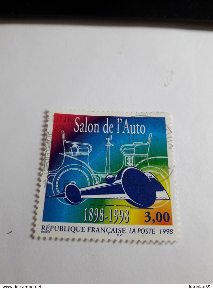 Timbre France YT 3186 " Salon De L'Auto " 1998 Oblitéré - Usados