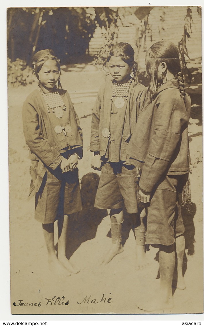 Carte Photo Jeunes Filles Mahé - Laos