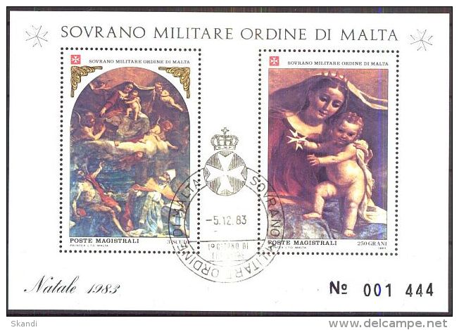 ORDEN VON MALTA 1983 Block Natale 1983 O Used - Malta (Orden Von)