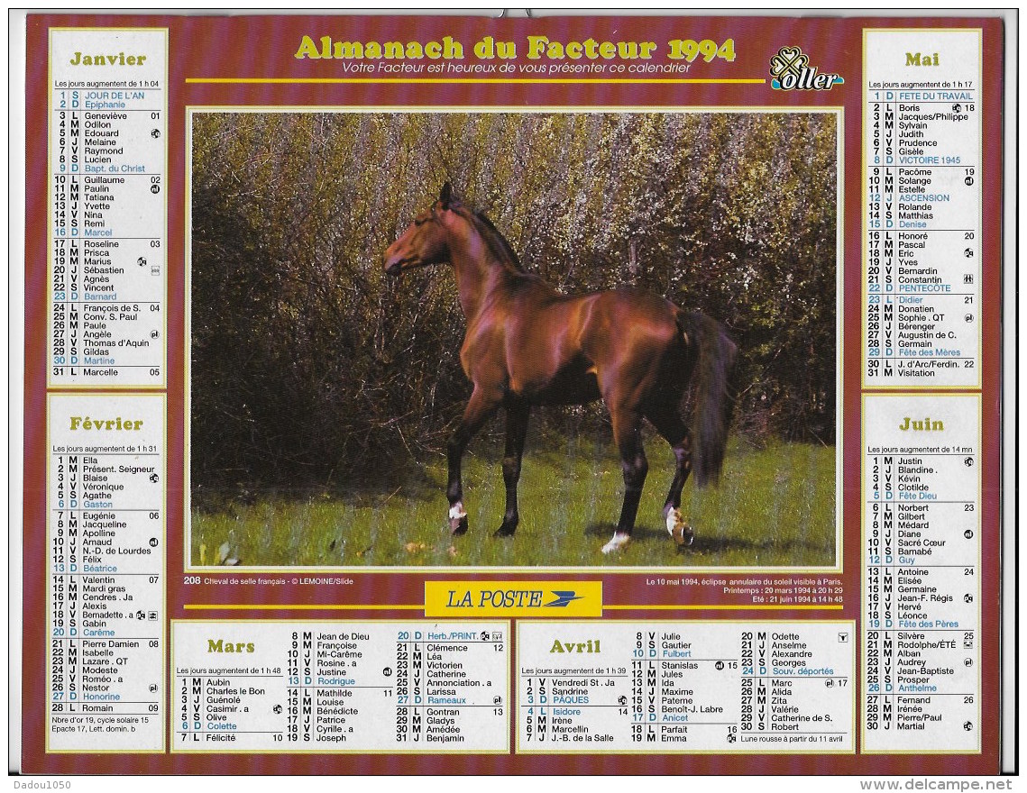 Almanach Du Facteur 1994 - Tamaño Grande : 1991-00