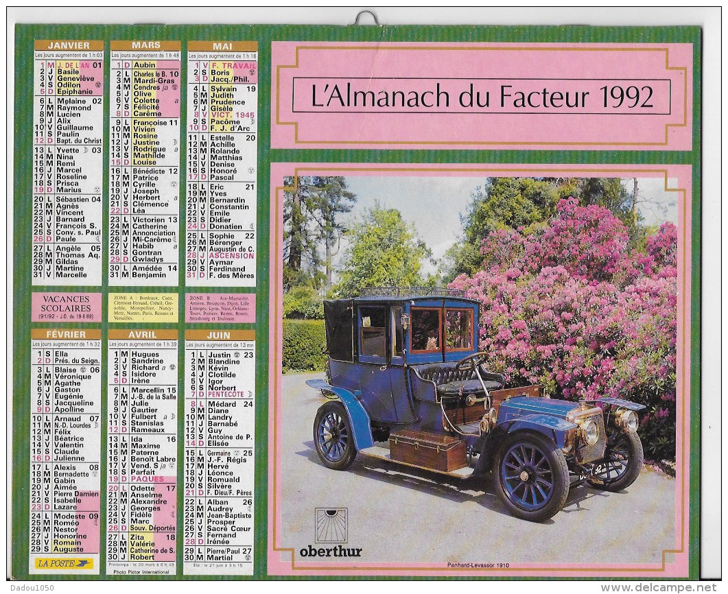Almanach Du Facteur 1992 - Tamaño Grande : 1991-00
