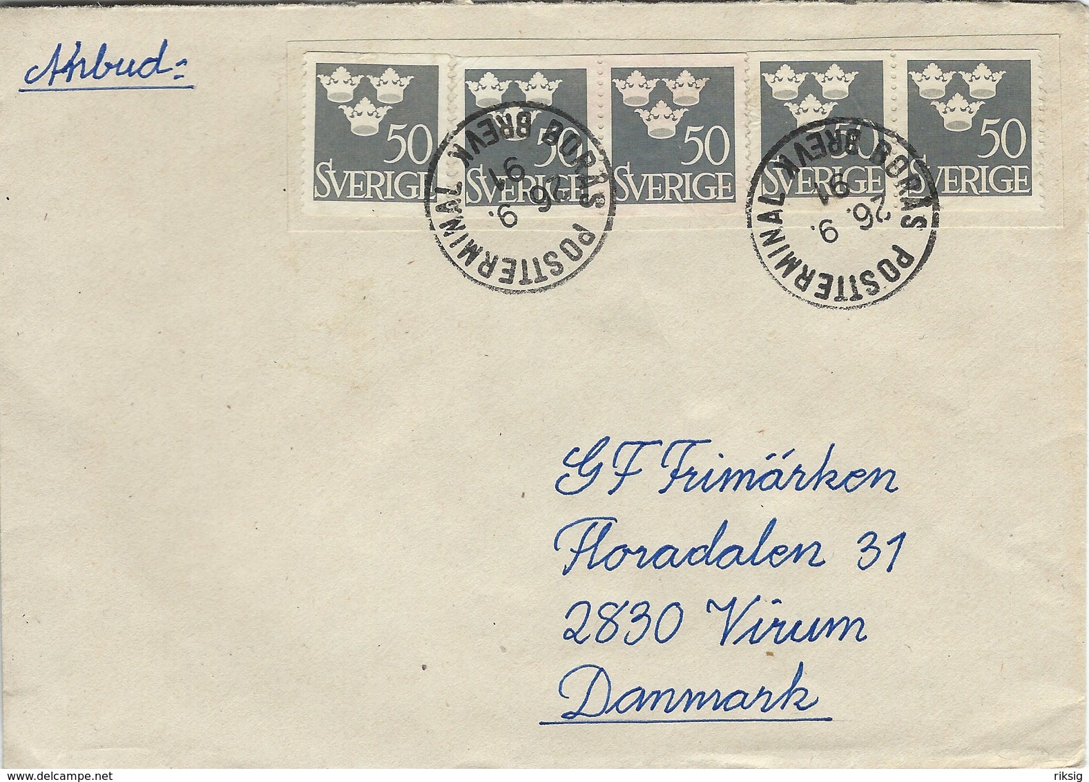 Sweden - Cover  Sent To Denmark    H-1351 - Covers & Documents