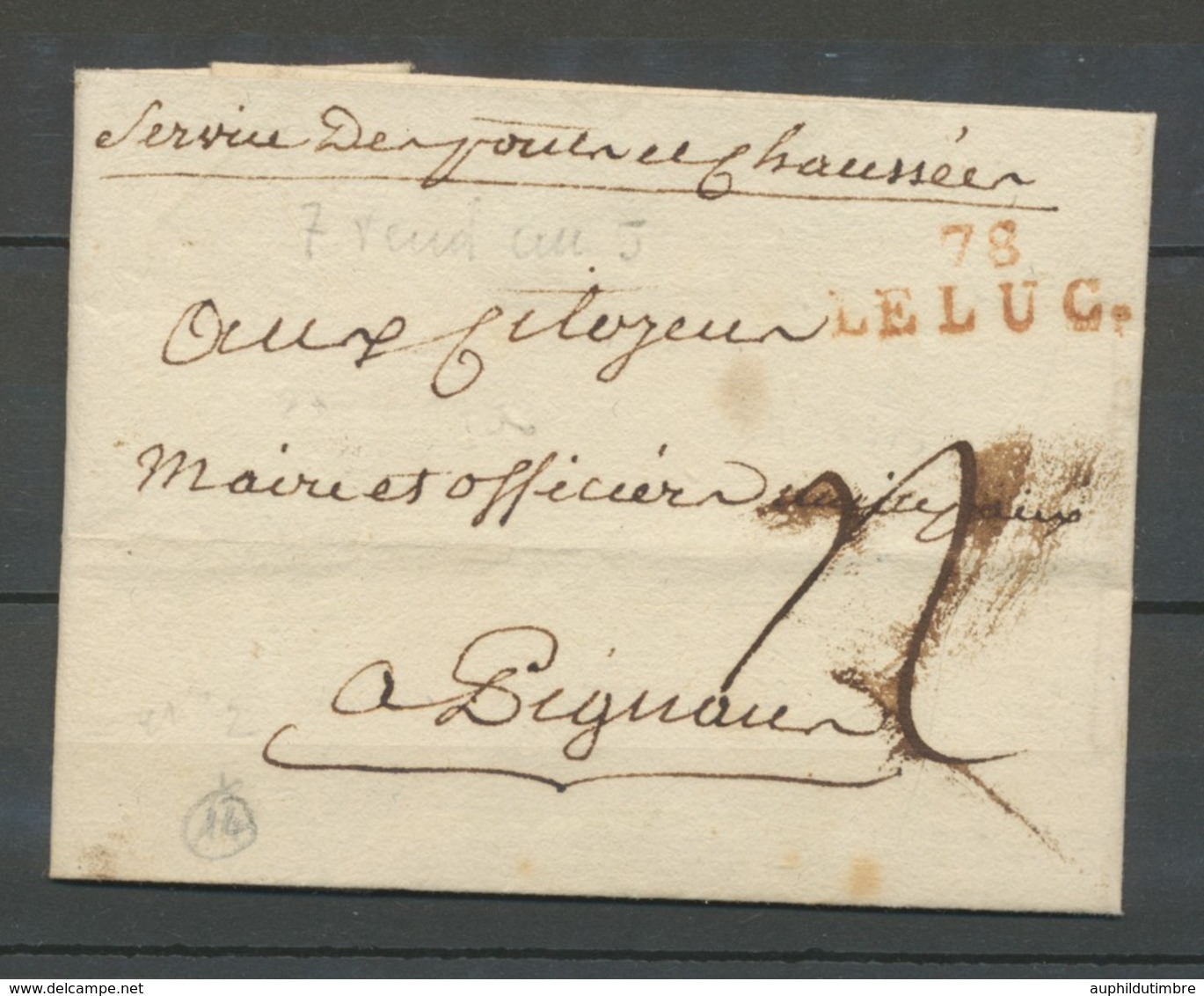 1796 Lettre Marque Linéaire 78 Le Luc VAR(78) Indice 14 X2322 - 1701-1800: Précurseurs XVIII