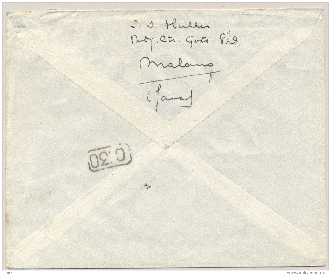 Nederlands Indië - 1923 - 12,5 Cent Opdrukzegel Met 7,5 Cent Cijfer Op Hotel Brief Van Malang Naar Arnhem / NL - Nederlands-Indië