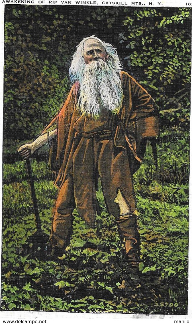 AWAKENING Of RIP VAN WINKLE, CATSKILL MTS. NY.    Edit.C.W.HUGHES & CO MECHANICVILLE N.Y 1931 - Catskills