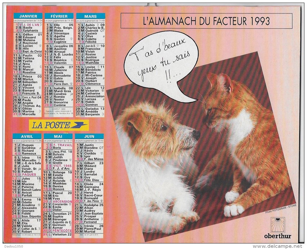 Almanach Du Facteur 1993 - Tamaño Grande : 1991-00