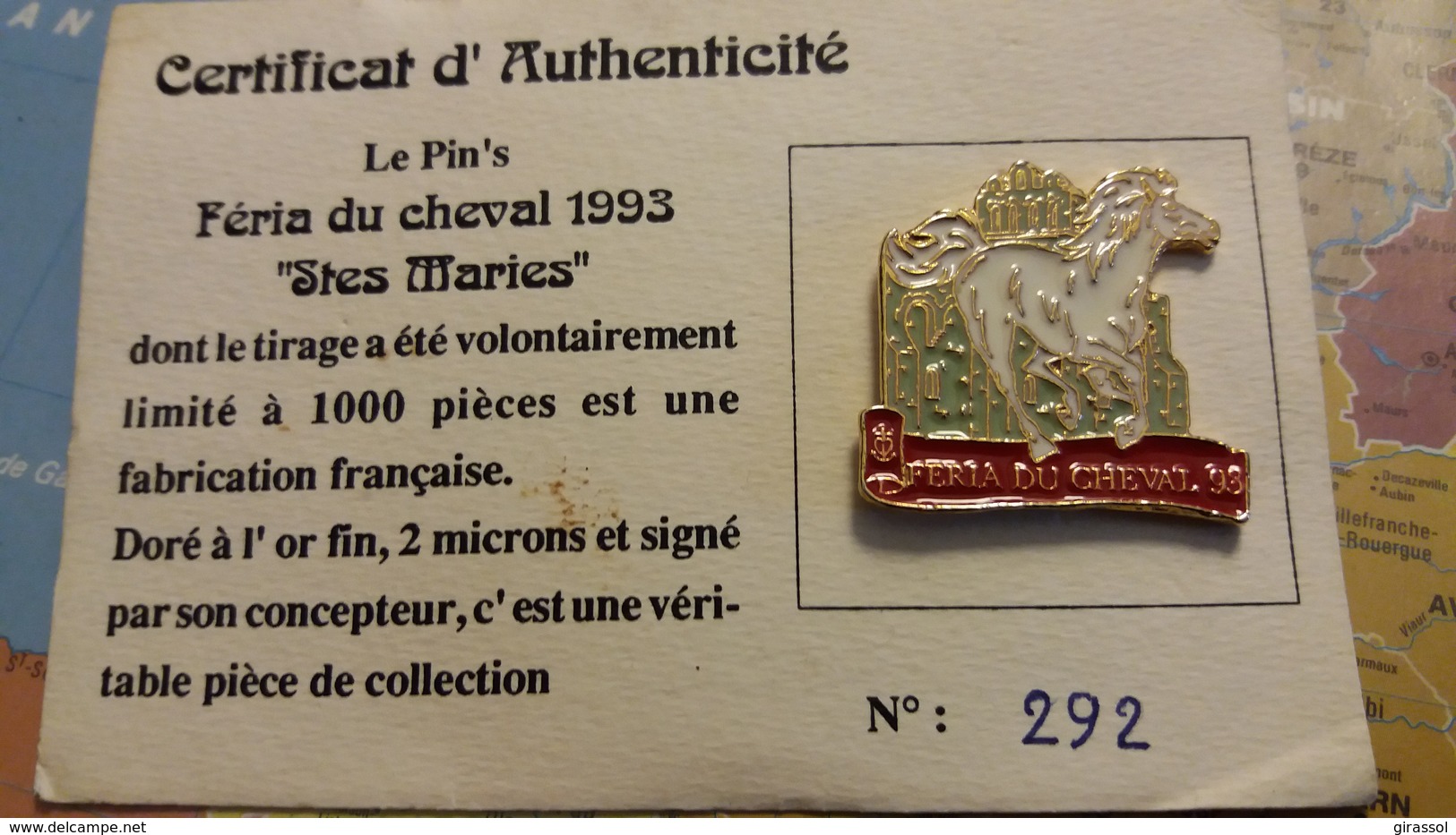 PIN S FERIA DU CHEVAL 1993 STES MARIES N° 292 / 1000 DORE A L OR FIN - Villes