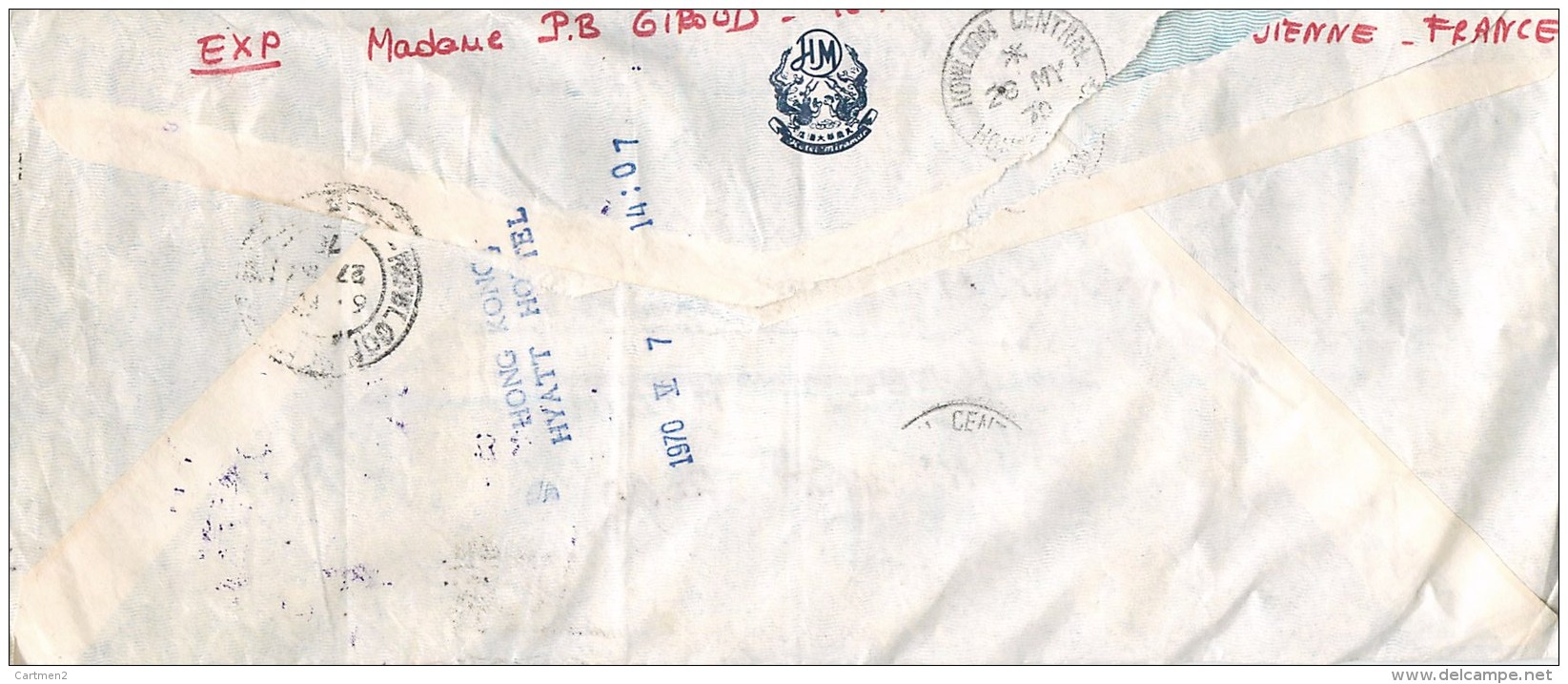 HONG-KONG HOTEL MIRAMAR KOWLOON RETURN TO SENDER HONGKONG CHINE CHINA LETTER STAMP - 1941-45 Occupation Japonaise