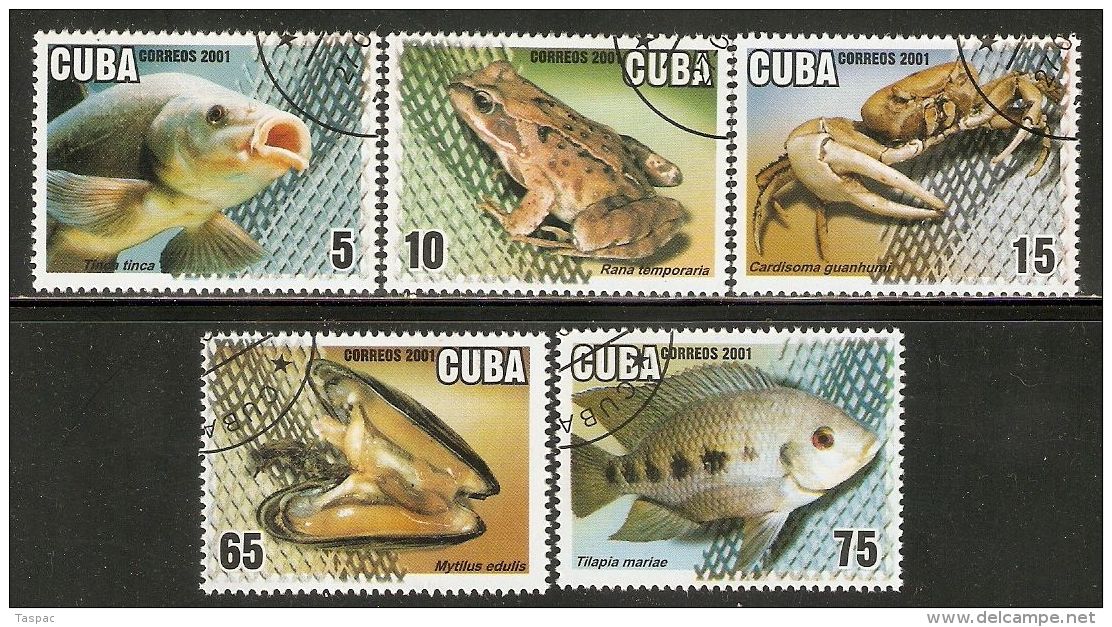 2001 Mi# 4366-4370 Used - Aquaculture - Oblitérés