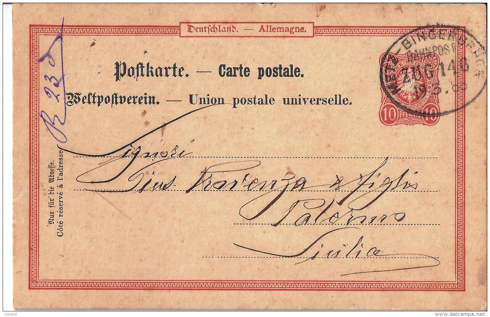 MG154) Deutsches Reich - 1888 POSTKARTE Timbro METZ BINGERBRUCK - Altri & Non Classificati