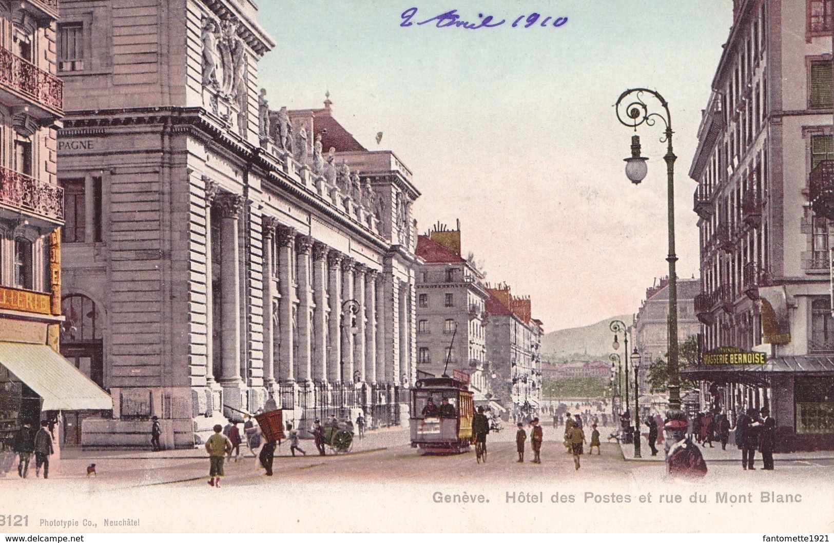 GENEVE HOTEL DES POSTES/TRAMWAY RUE DU MONT BLANC (dil364) - Genève