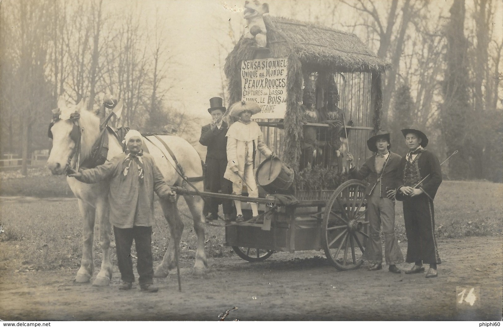 SERIFONTAINE  -  60  -  Cavalcade En 1928 - Char Humoristique Capture De Peaux Rouges  ( Carte Photo ) - Manifestations