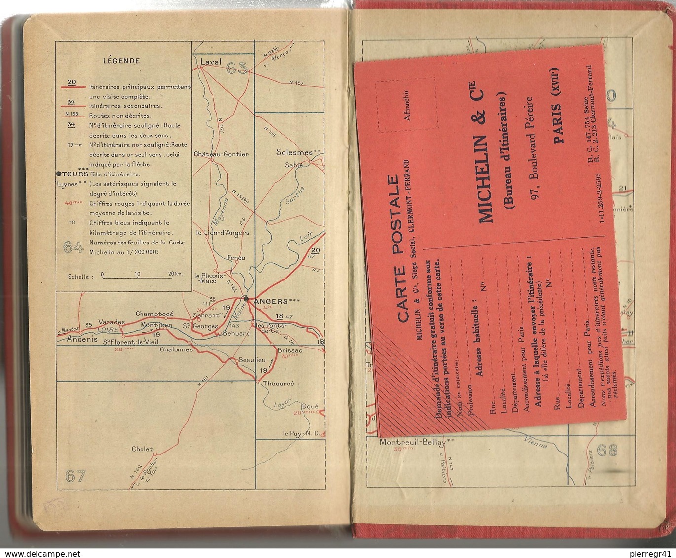 GUIDE-TOURISTIQUE-1928/29-MICHELIN-ROUGE-REGIONAL-CHATEAUX De La LOIRE-TBE Comme Neuf Rare /Envoi 500g - Michelin (guides)