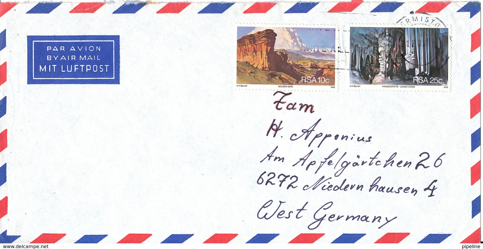 South Africa RSA Air Mail Cover Sent To Germany 2-12-1980 Topic Stamps - Posta Aerea