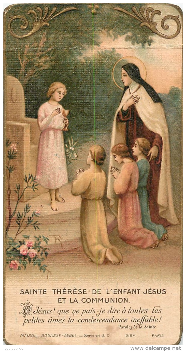 IMAGE RELIGIEUSE  CANIVET   SAINTE THERESE DE L'ENFANT JESUS ET LA COMMUNION - Images Religieuses