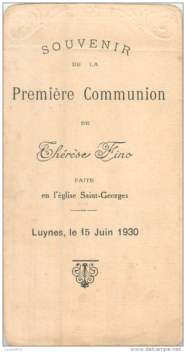 IMAGE RELIGIEUSE  CANIVET   SAINTE THERESE DE L'ENFANT JESUS ET LA COMMUNION - Images Religieuses