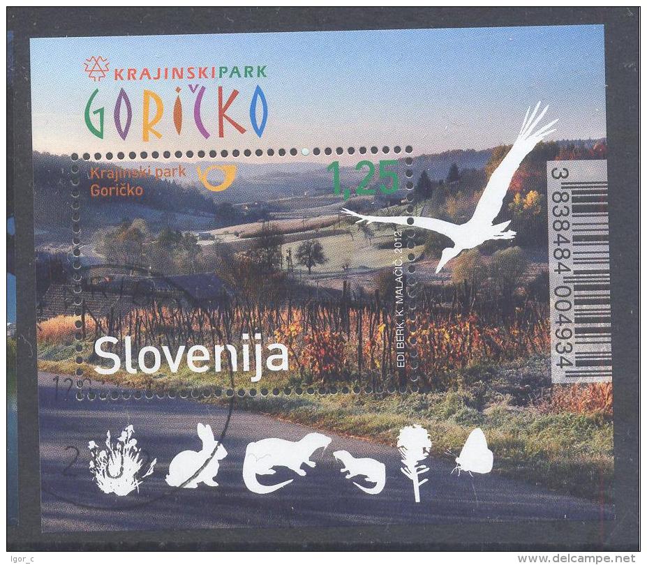 Slovenia Slowenien 2012 Used CTO S/S : Tourism Holidays Goricko Region Birds Rodents Butterfly Rabbit Nature Protection - Environment & Climate Protection