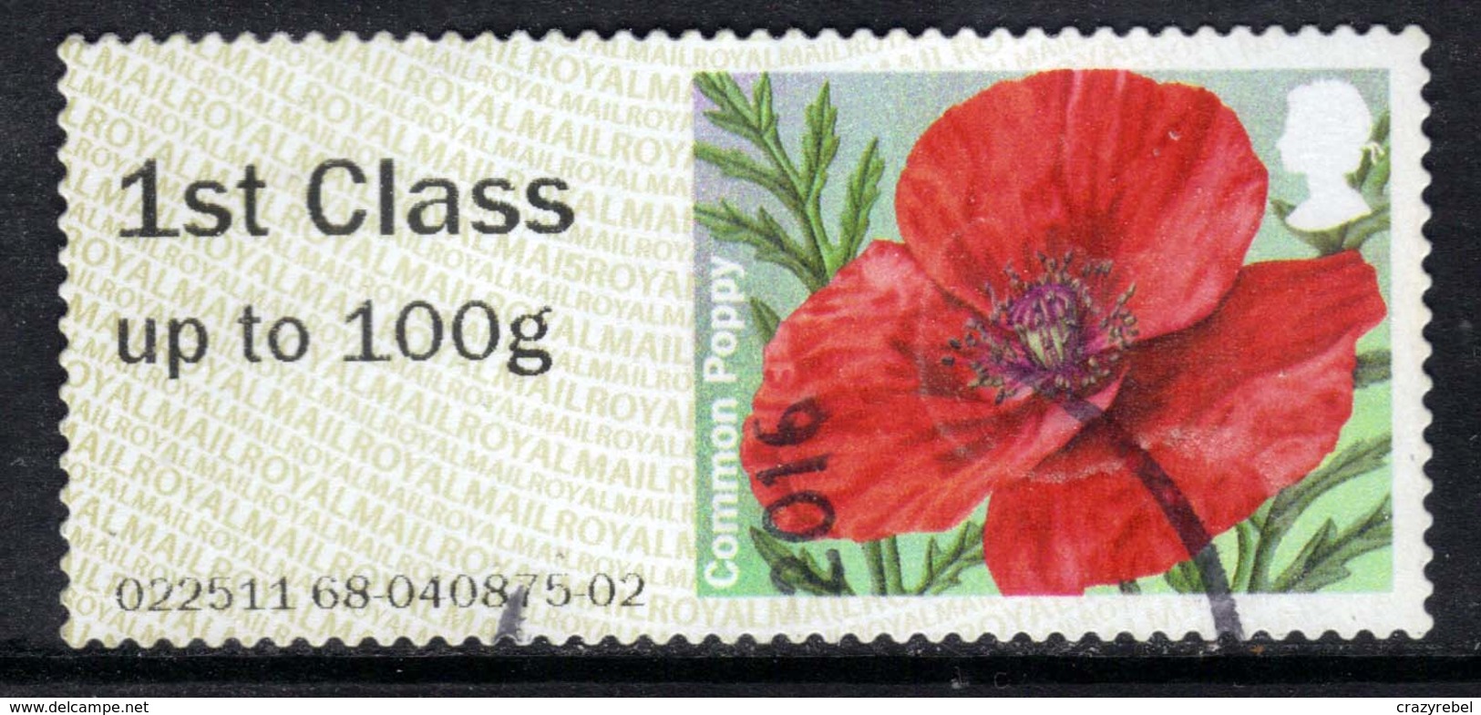 GB 2015 QE2 1st Class To 100 Gms Post & Go Common Poppy ( 592 ) - Post & Go (distributeurs)
