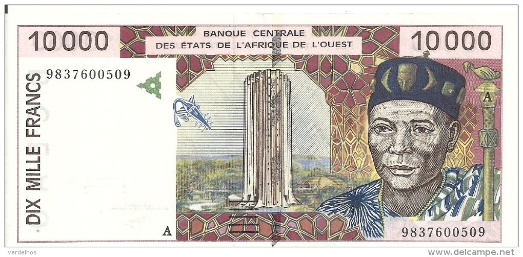 COTE D'IVOIRE 10000 FRANCS ND1998 XF P 114A G - Côte D'Ivoire