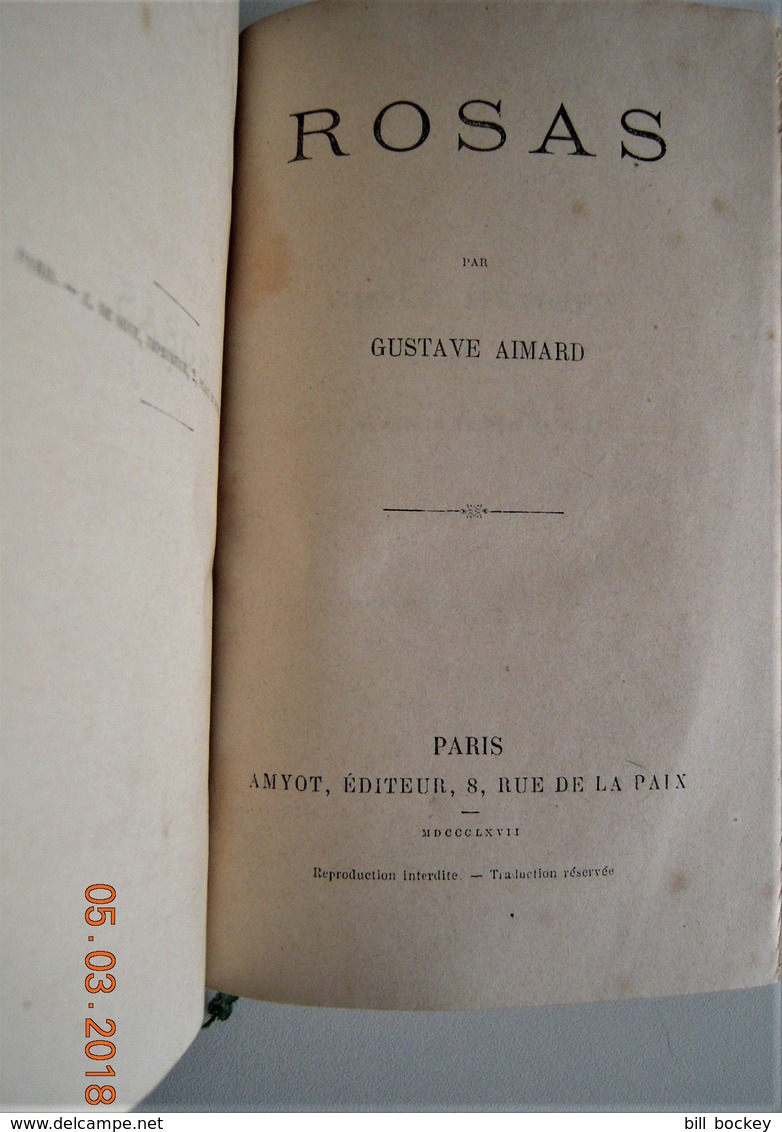 ♦ Gustave AIMARD " ROSAS " 1868 - Editeur Original Amyot  - TRES BON EXEMPLAIRE - Argentine, Buenos Aires - Aventure