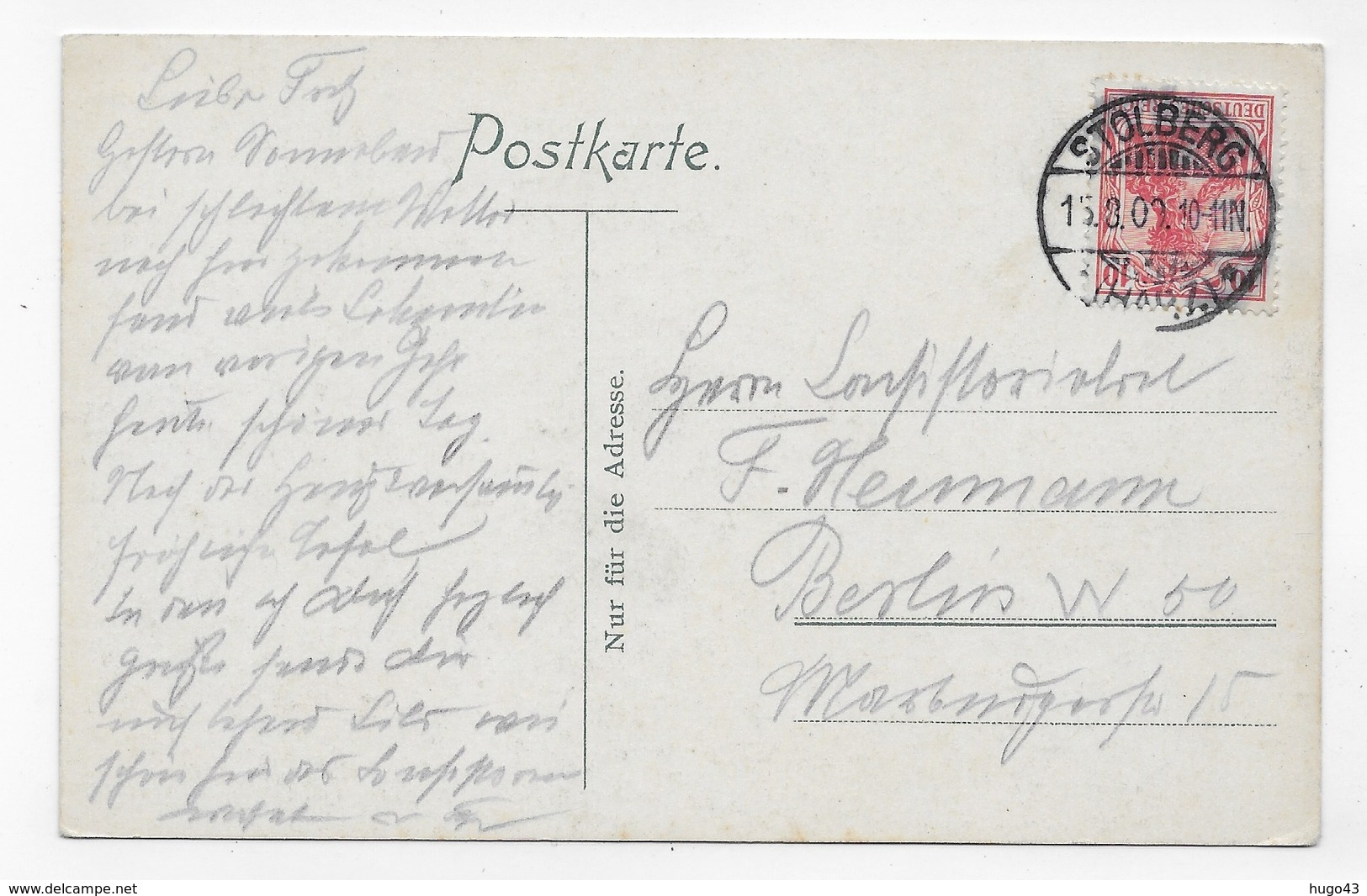 (RECTO / VERSO) STOLBERG EN 1909 - KONSISTORIUM -  BEAU CACHET ET TIMBRE - CPA VOYAGEE - Stolberg