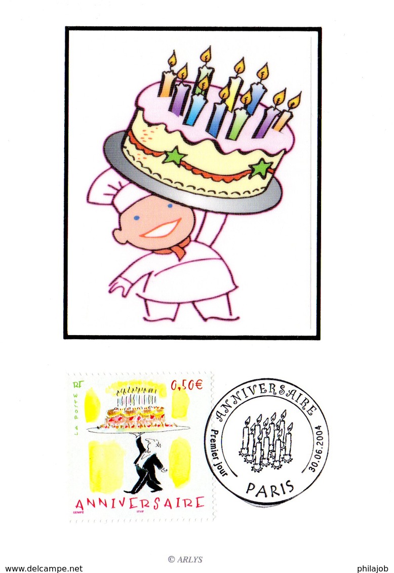 &#9989; " ANNIVERSAIRE 2004 / DESSIN DE SEMPE " Sur Carte Maximum En Soie De 2004. N° YT 3688 En Parfait état ! CM - Cómics