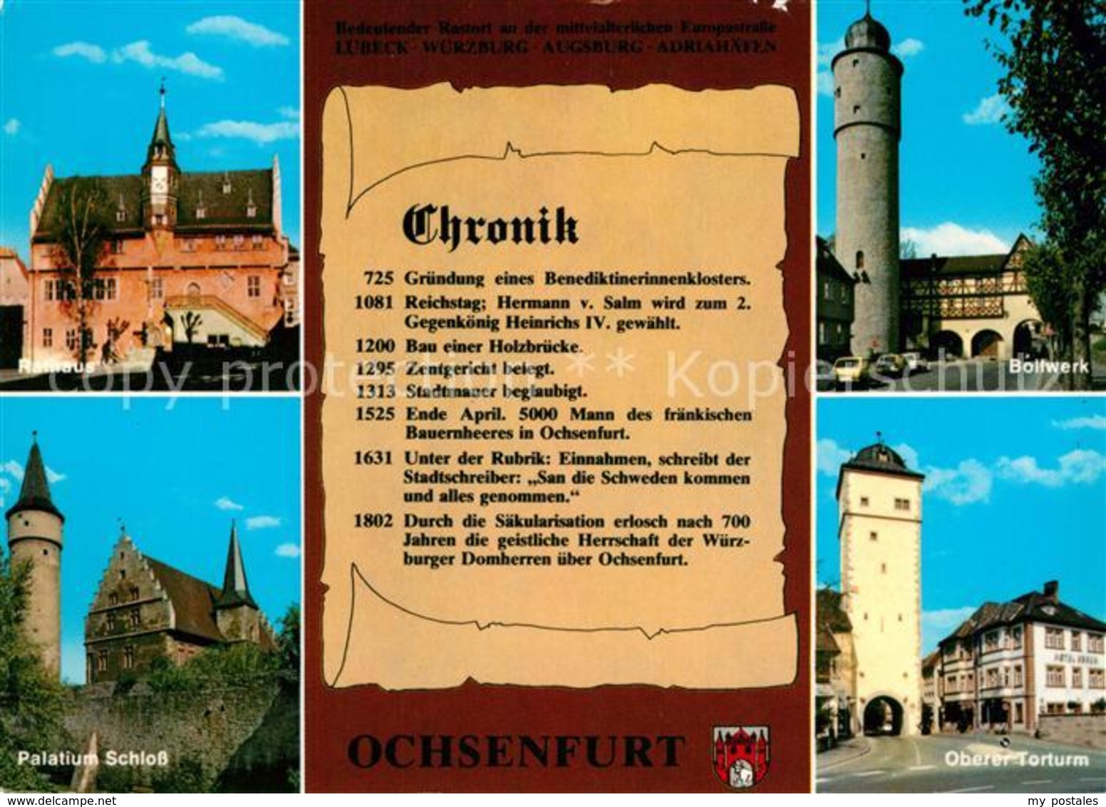 73210368 Ochsenfurt Rathaus Palatium Schloss Oberer Torturm Bollwerk Chronik Och - Ochsenfurt