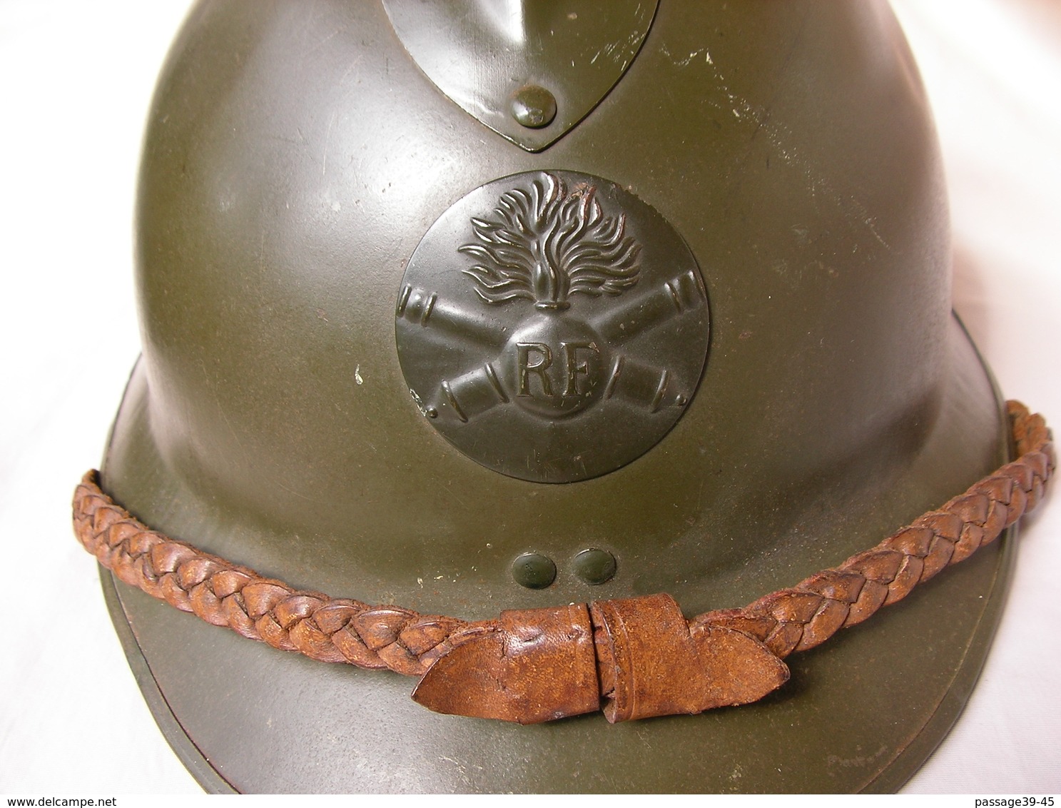 WW2 CASQUE FRANCAIS ADRIAN OFFICIER DE L'ARTILLERIE