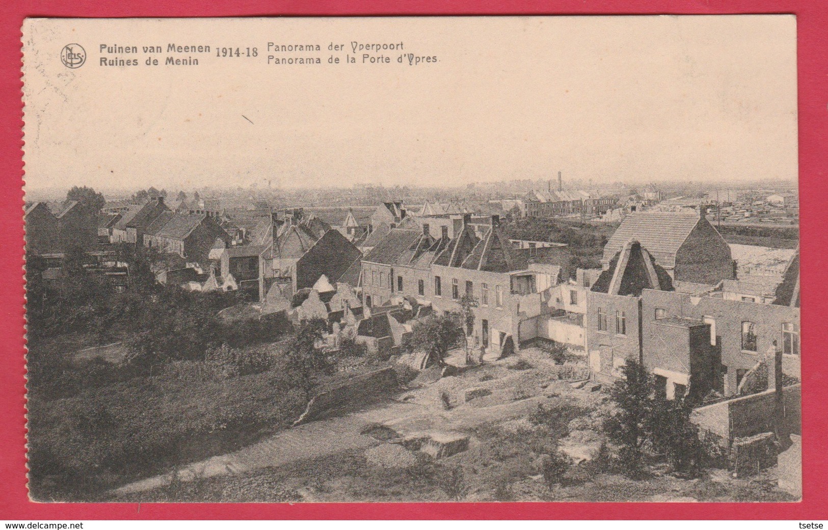 Menen - Puinen 1914-18 - Panorama Der Yperpoort - 1921 (verso Zien ) - Menen