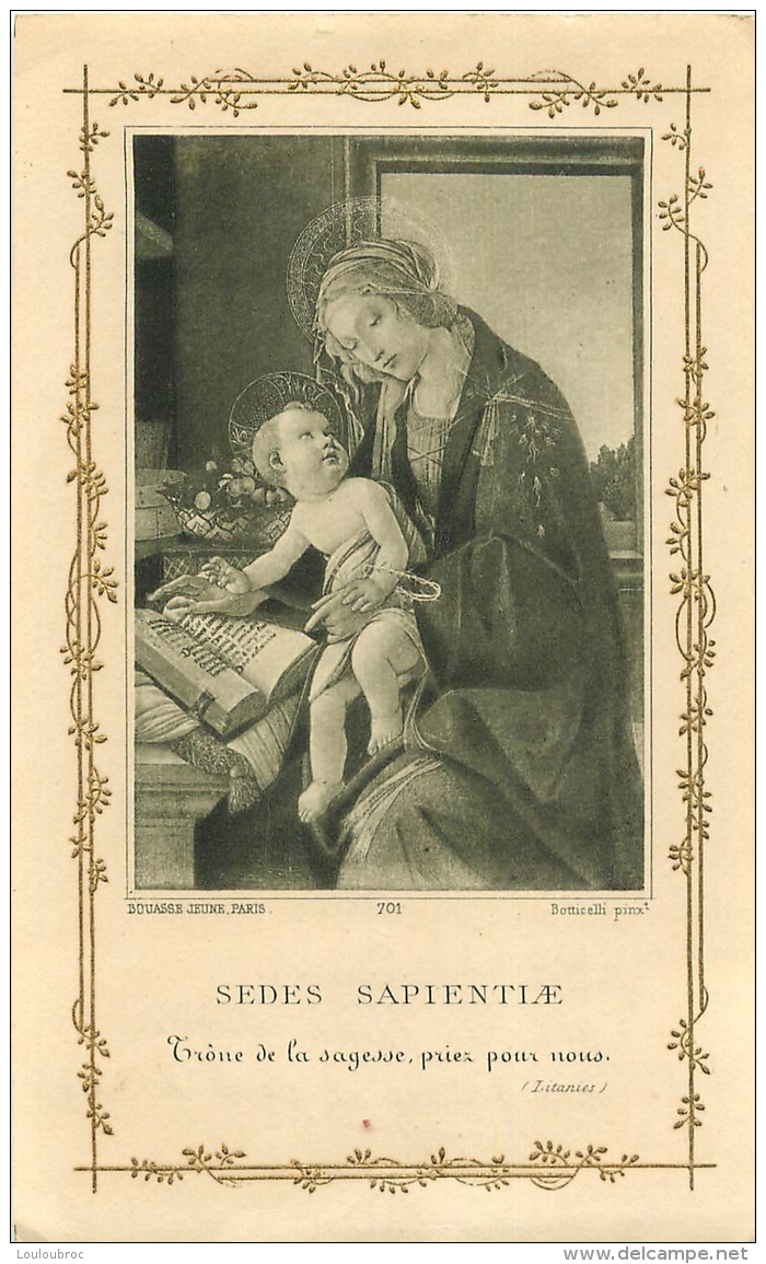 IMAGE RELIGIEUSE CANIVET  SEDES SAPIENTLE - Images Religieuses